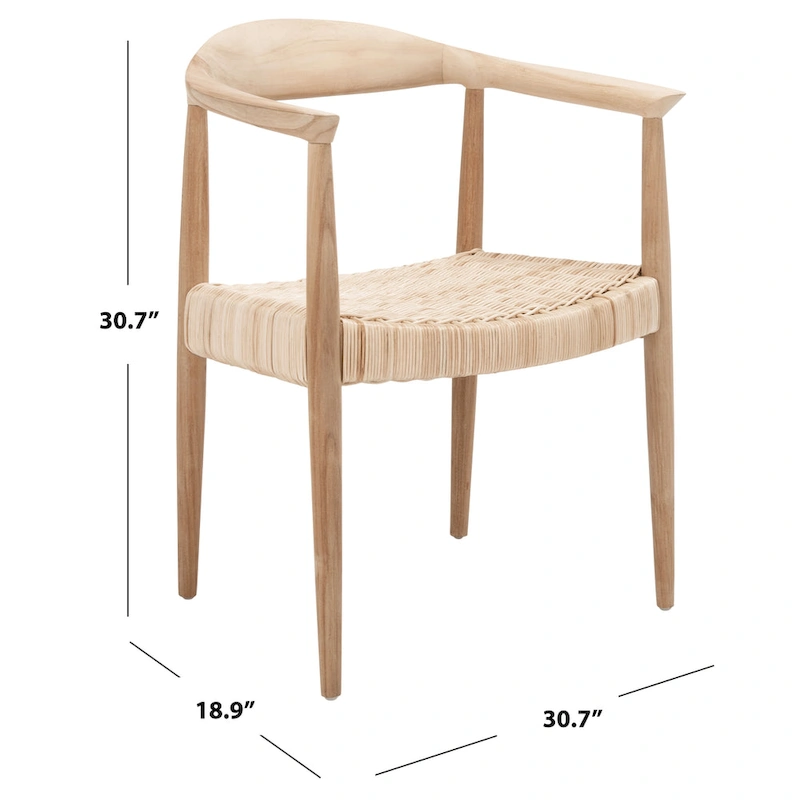 SAFAVIEH Wilda Rope Rattan Accent Chair - 24.8 W x 18.9 L x 30.7 H - 25Wx19Dx31H