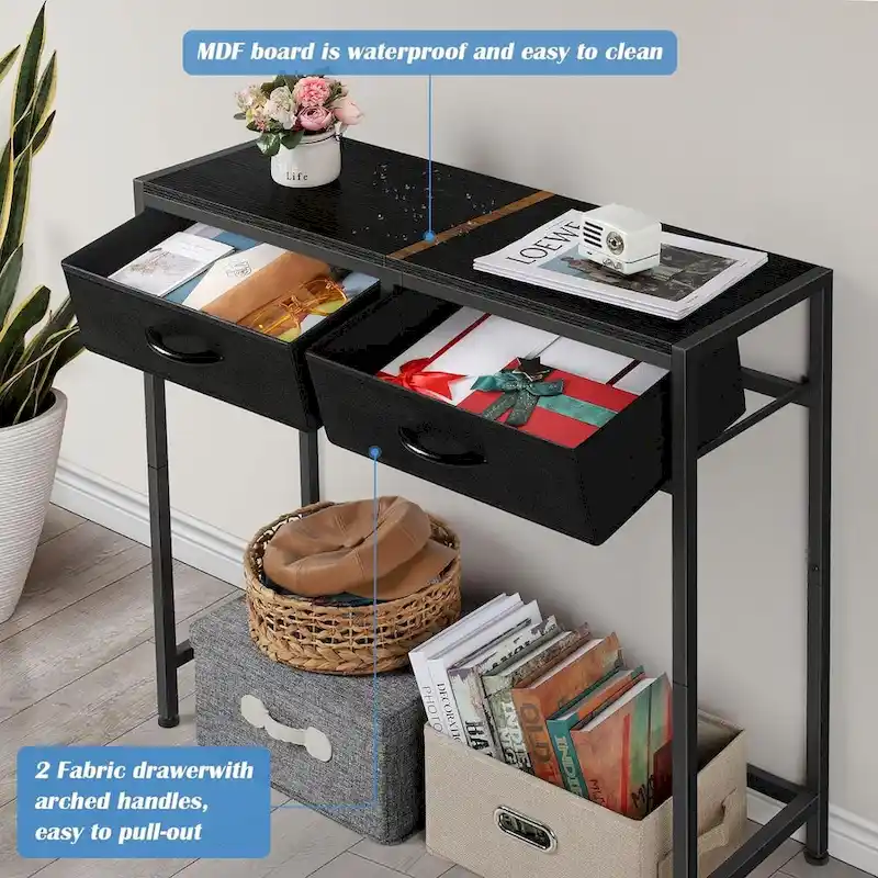 33.5 Modern Narrow Console Table with Drawers