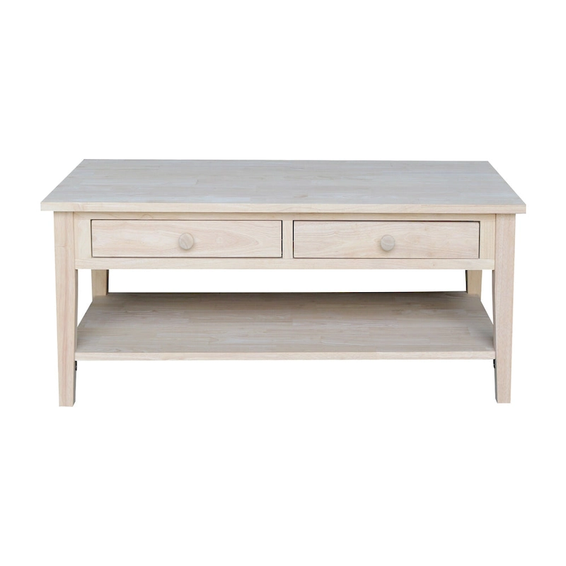 Spencer Solid Parawood Coffee Table - 48 in. W x 24 in. D x 19 in. H
