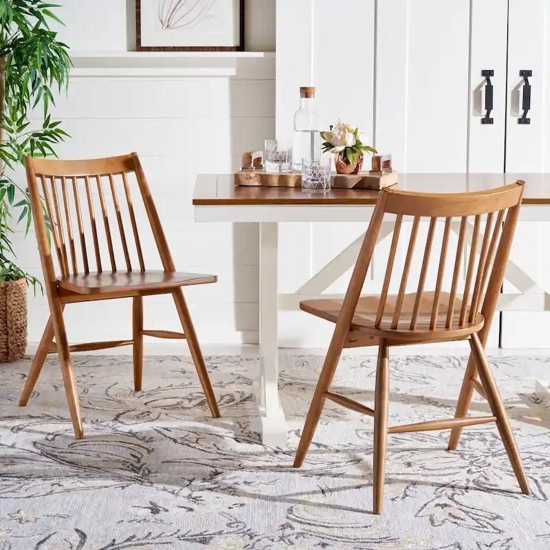 SAFAVIEH Orelia 19 Inch Black Spindle Dining Chair (Set of 2) - 21Wx22Dx34H