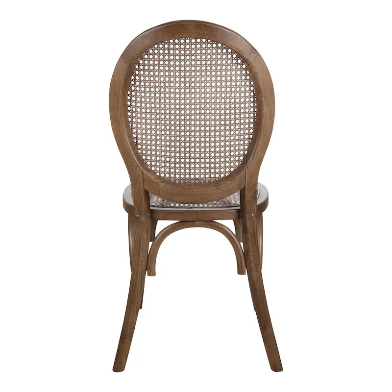 Aurelle Home Mid-Century Modern Rattan Dining Chair (Set of 2)
