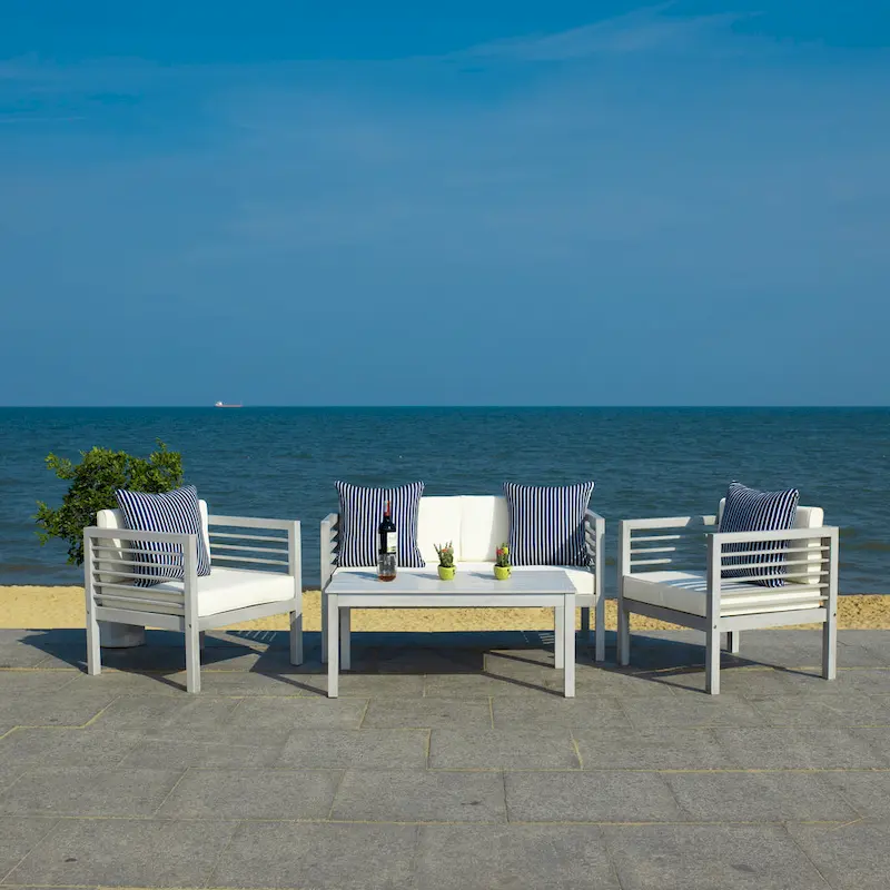 SAFAVIEH Outdoor Living Alda 4-piece Set with Accent Pillows - 51W x 26D x 26H