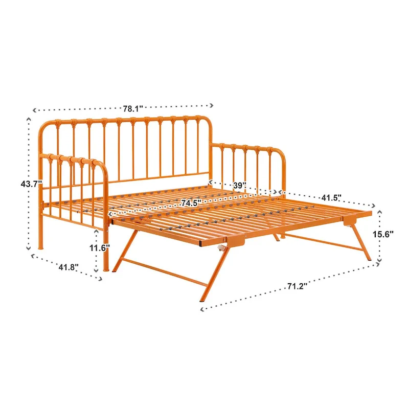 Constance Metal Daybed with Lift-up Trundle by