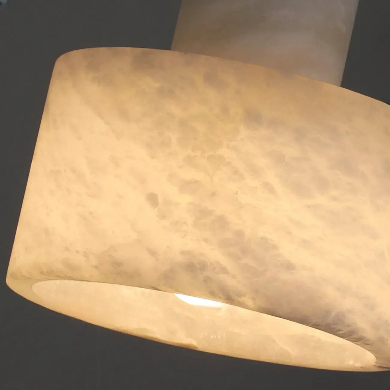 Unique White Cylinder Alabaster Kitchen Pendant Light