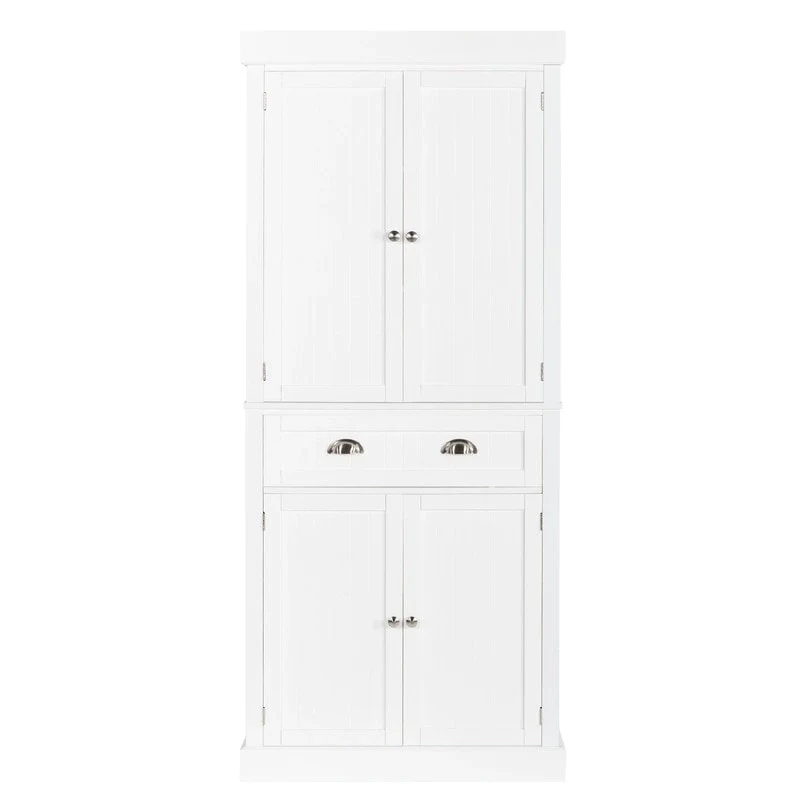 Single Drawer Double Door Wardrobe Storage Cabinet White