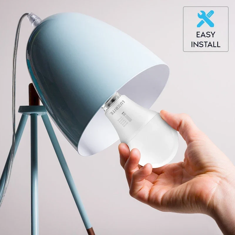 Luxrite A19 LED Light Bulb 75 Watt Equivalent CRI90 5CCT Dimmable 1100LM 11W E26 ETL 4 Pack