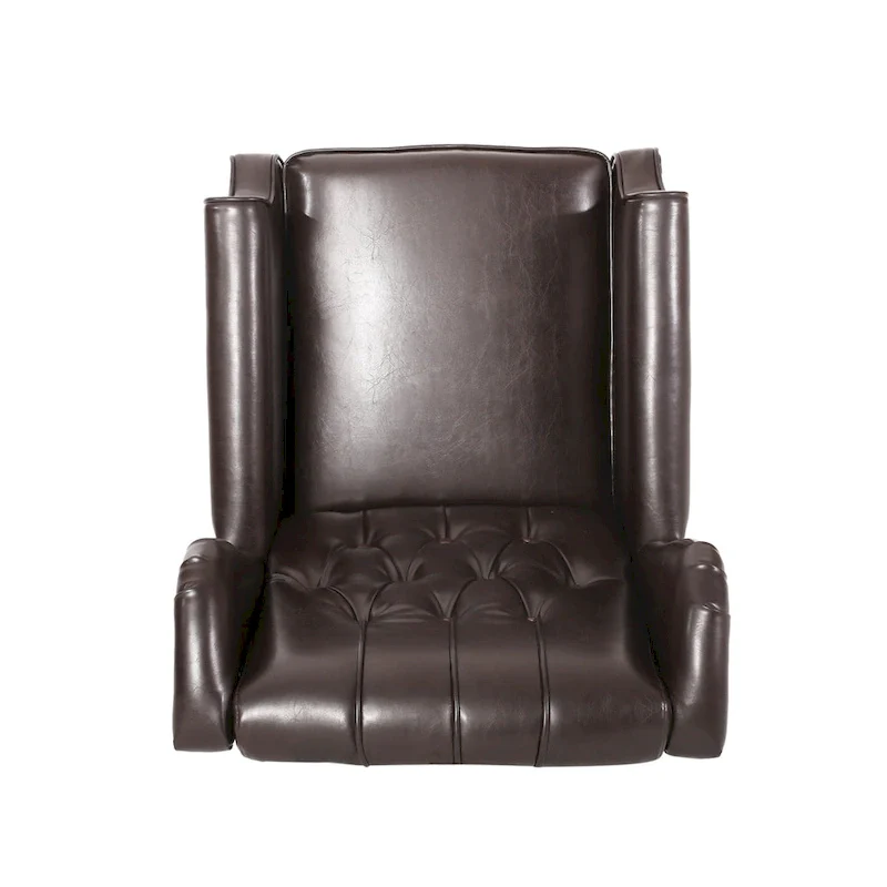 Classic Tufted Bonded Leather Recliner Set (2-Piece) with Nailhead Trim