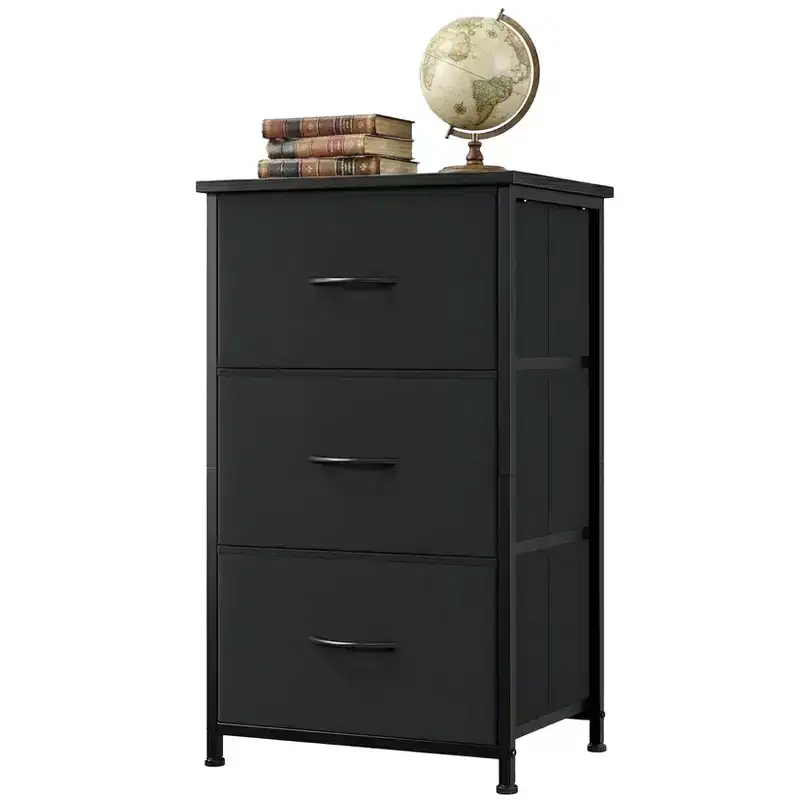 Slim 3-Drawer Dresser  Modern Compact Storage Cabinet with Removable Fabric Bins  Space-Saving Organizer for Bedroom, Closet, Apartment