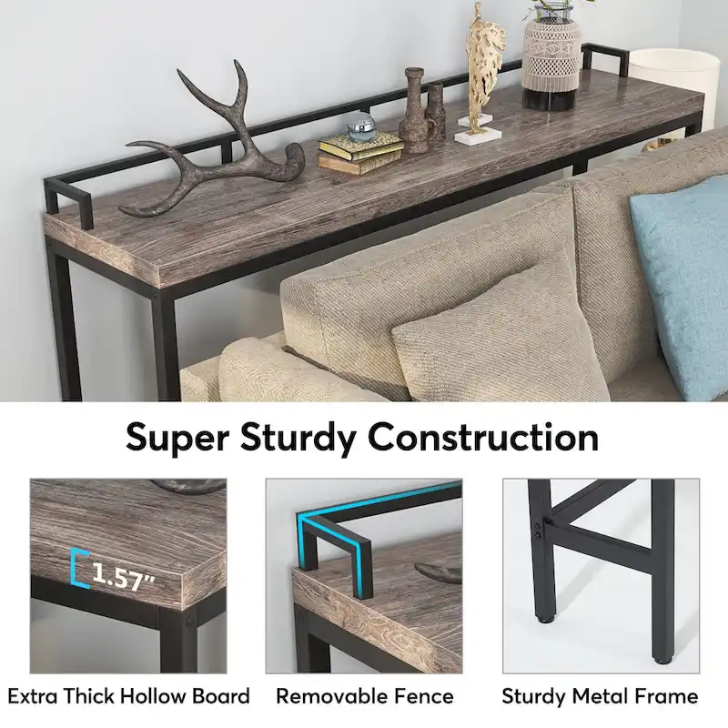 Console Table Behind Sofa Couch, 70.9 inch Long Narrow Entry Table