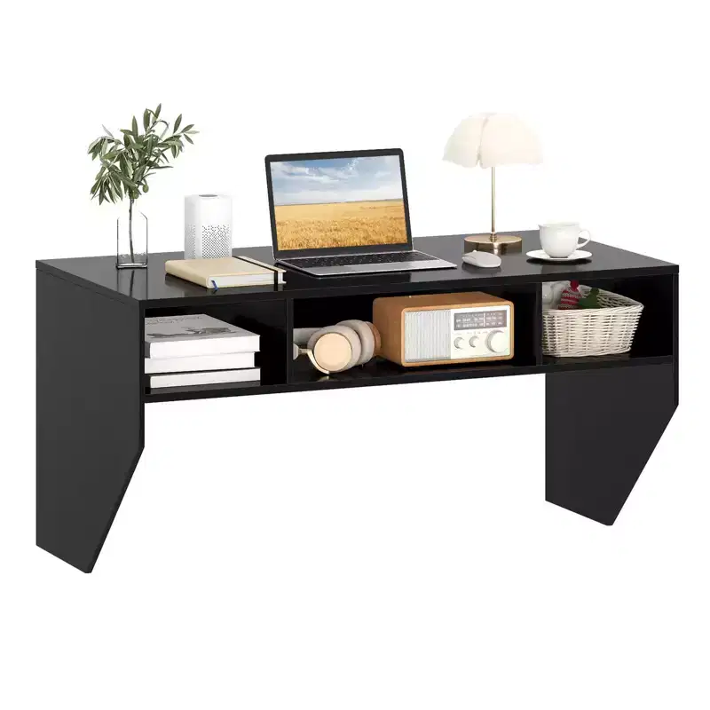 Costway Wall Mounted Floating Computer Table Sturdy Desk Home Office Furni Storag Shelf