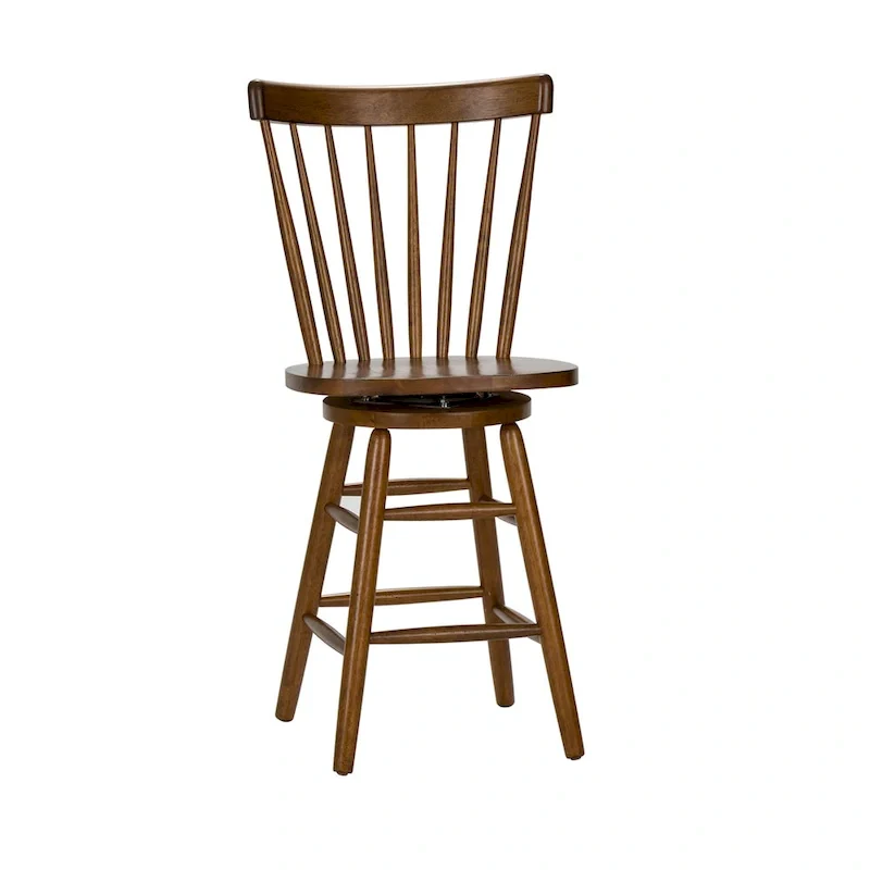 Swivel Counter Chair – Tobacco Finish, Rustic Farmhouse Kitchen Stool
