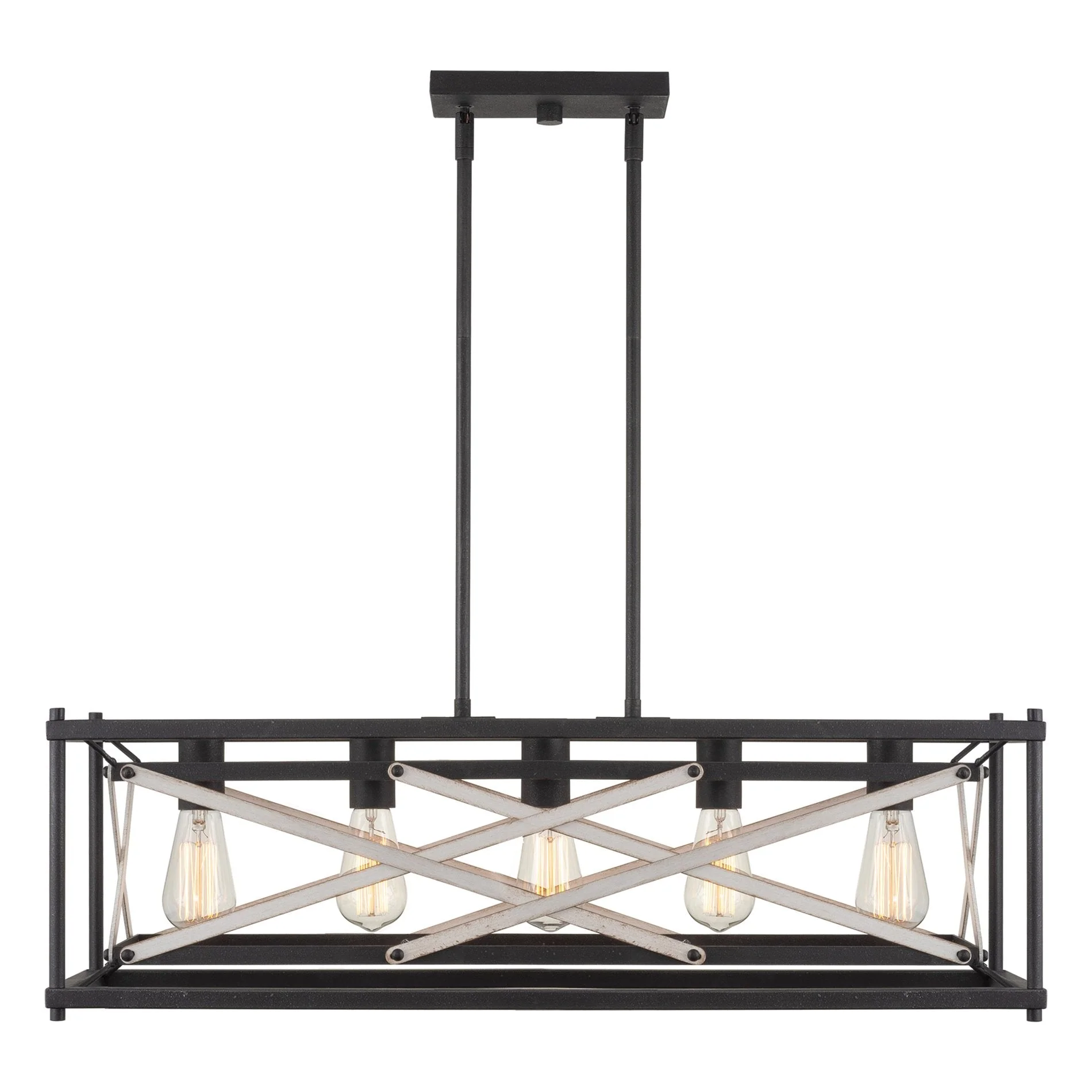 Lexington 32 5-Light Farmhouse Rectangular Kitchen Island Light / Pool Table Light