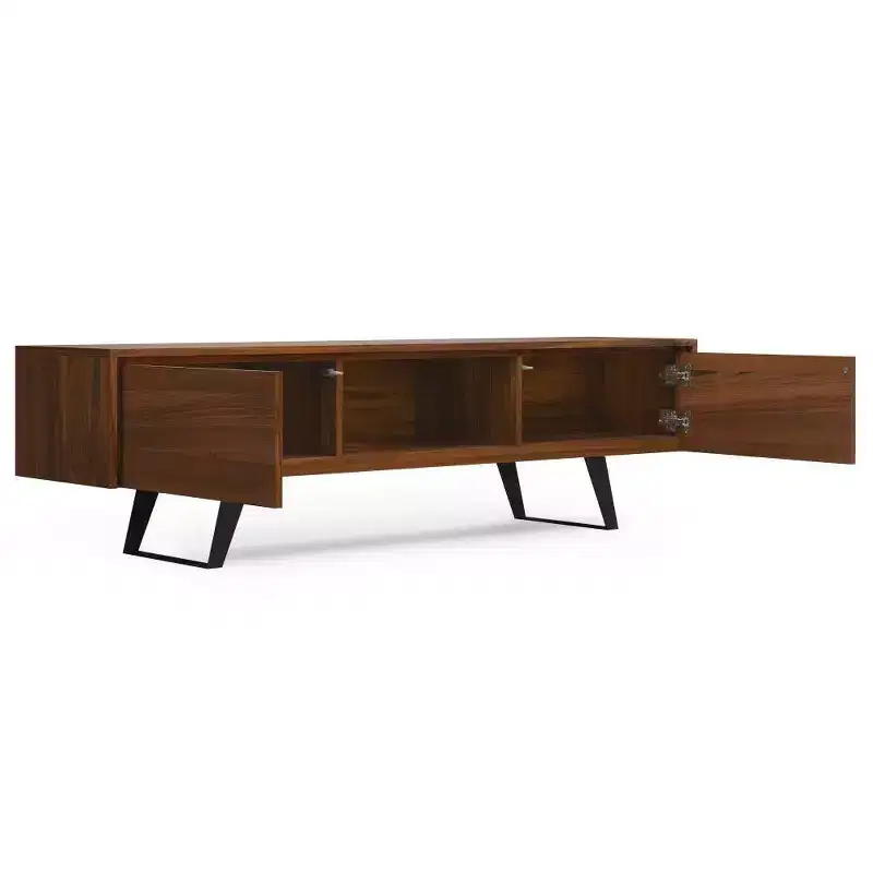 Mitchell 72" TV Stand for TVs up to 80" Walnut - WyndenHall: Media Console with Fixed & Open Shelves