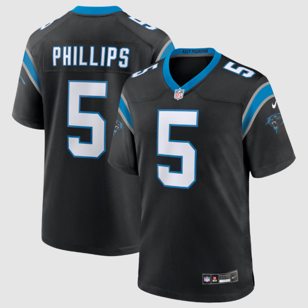 Carolina Panthers Jaelan Phillips Black Jersey