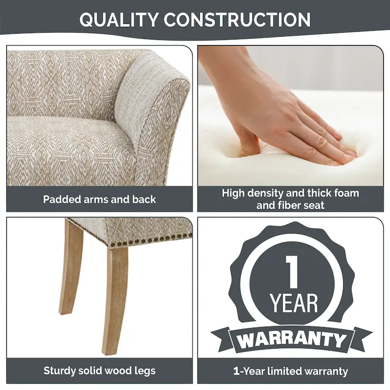 49.5 Upholstered Bench with Back & Wood Legs