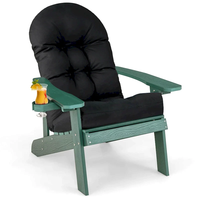 Costway Adirondack Chair HIPS Adirondack Chair with Cup Holder & - See Details