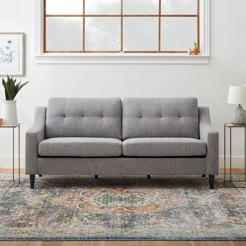 75 Upholstered Scooped Arm Sofa