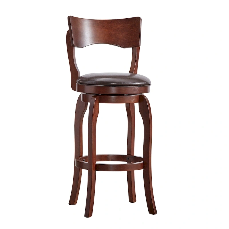 Lyla Swivel 29-inch Brown High Back Bar Height Barstool by iNSPIRE Q Classic