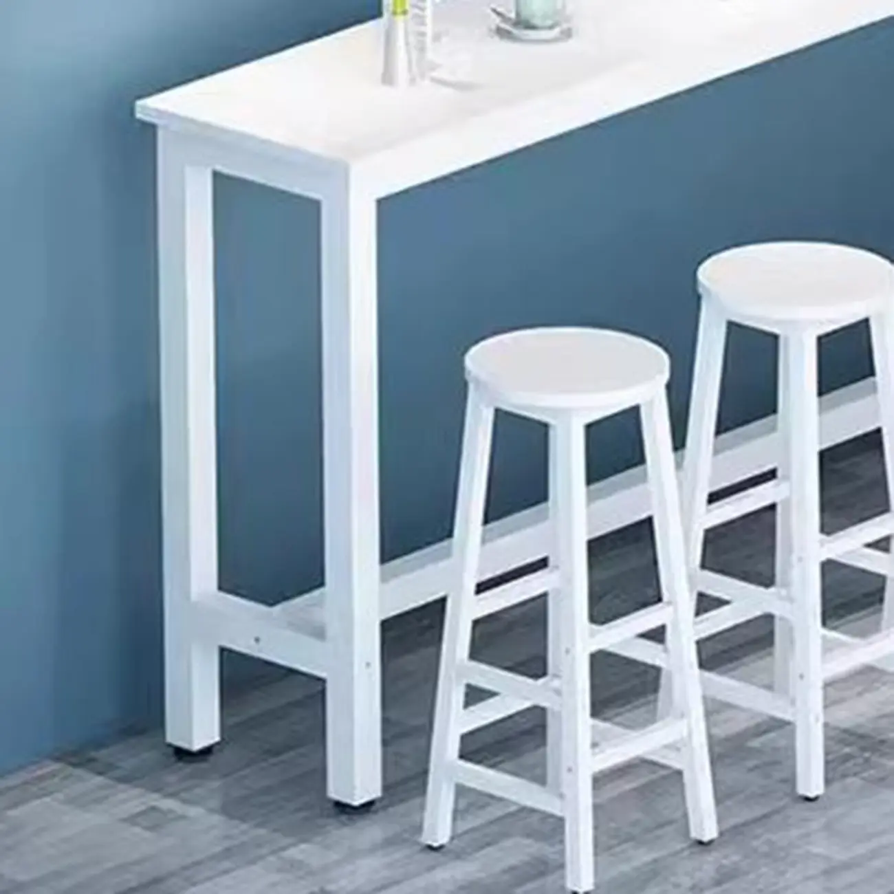 Modern White Wood Iron Rectangular Bar Tables
