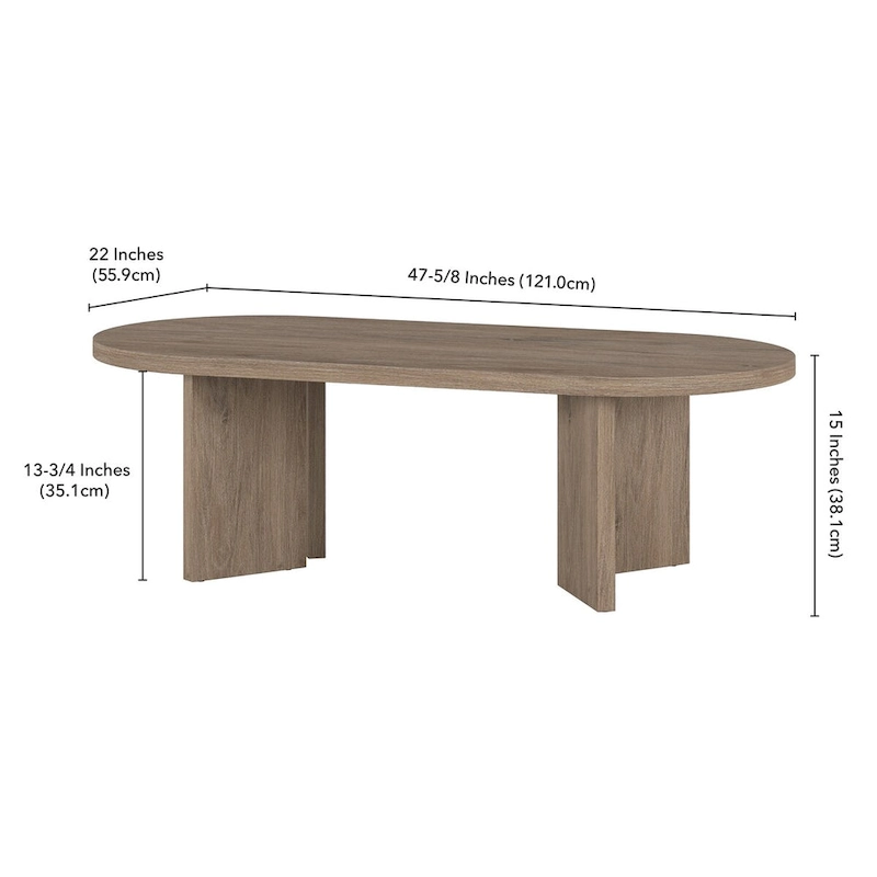 Alma 48 Wide Oval Coffee Table - 47.63 Wide