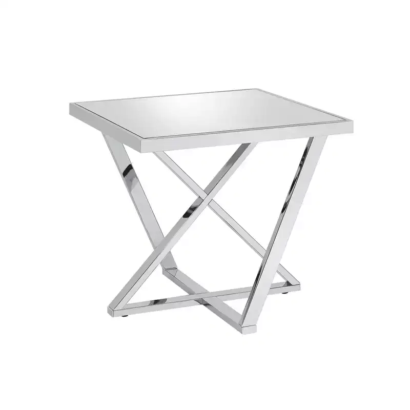 Drubeck Glam Mirrored End Table Chrome - HOMES: Inside + Out