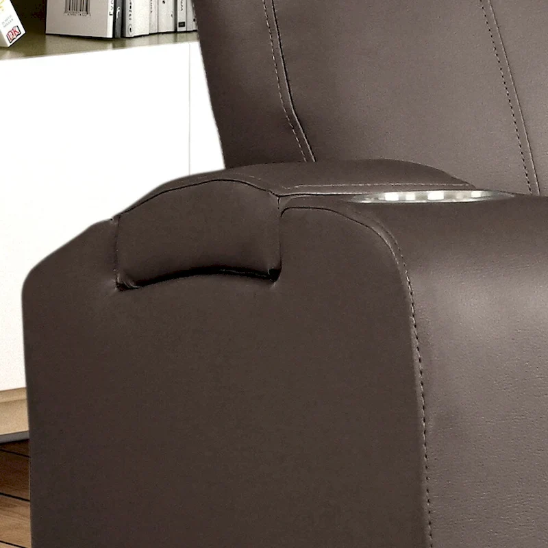 Modern Terry Upholstered Faux Leather Power Recliner Chair