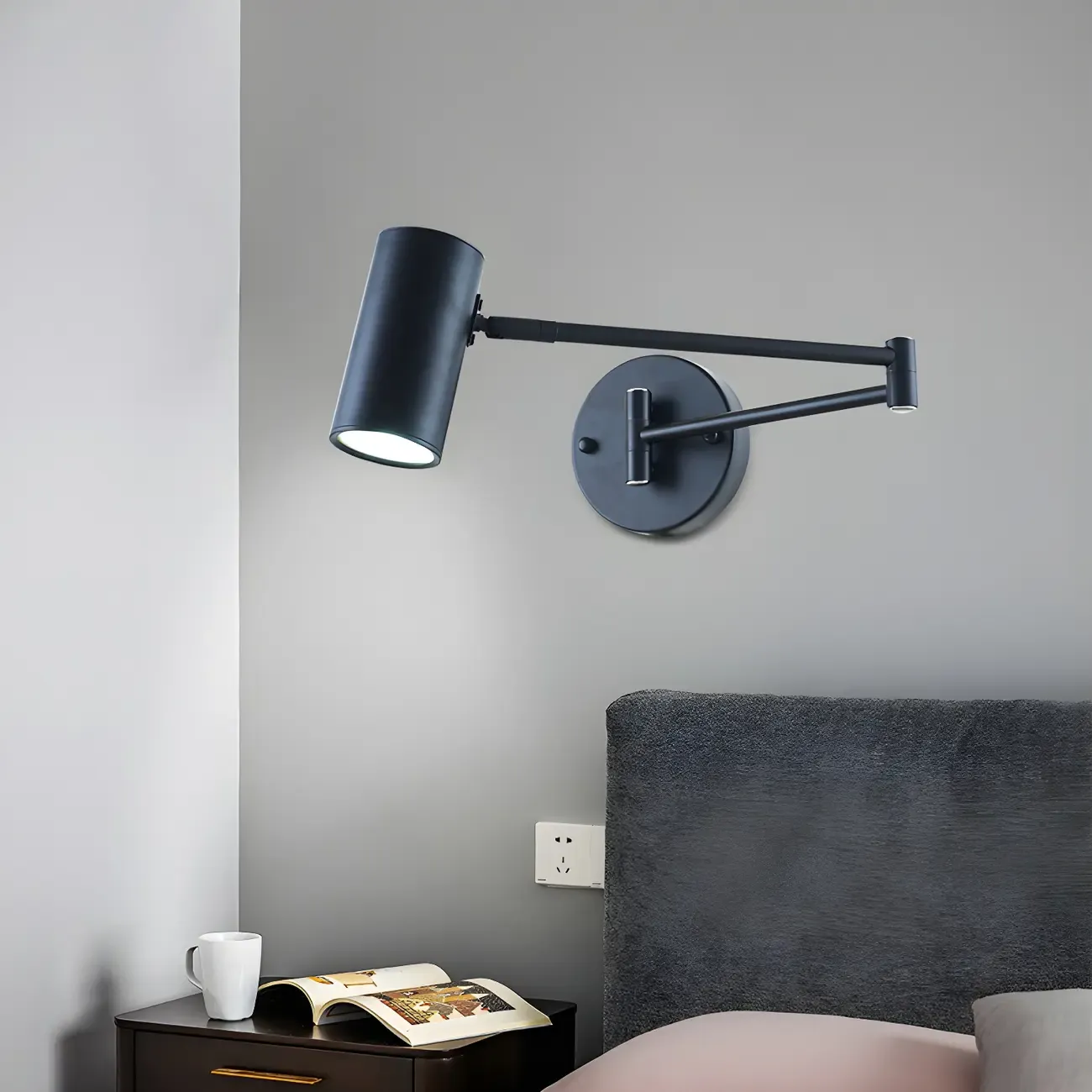 Modern Gold and Black Arm Swing Arm Wall Light