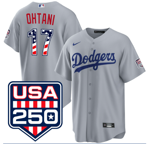 Shohei Ohtani Los Angeles Dodgers USA 250 Fourth of July Road Jersey