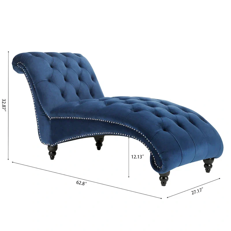 Tufted Chaise Lounge - 62.80 x 27.17 x 32.87