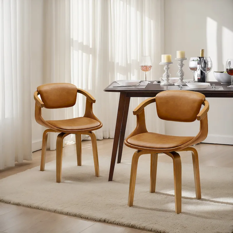 Art Leon Mid-century Modern Swivel Dining Chair (Set of 2)