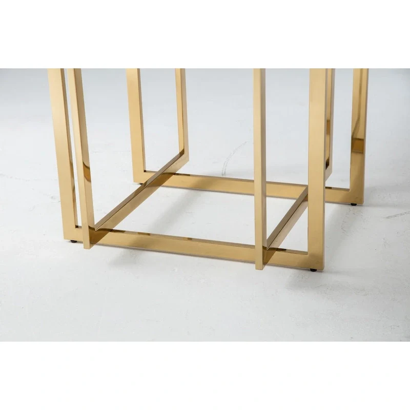 Square White Lacquer Tabletop with Medal Base