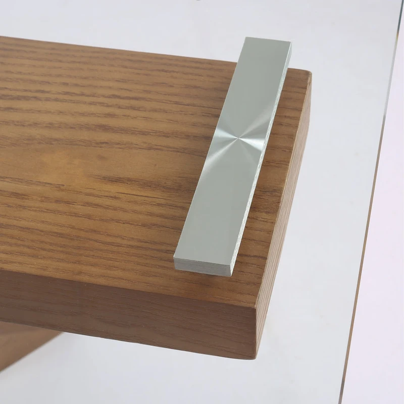 Davee Furniture transparent Glass Top with Wood Leg Extendable Dining Table - 63/94.5*35.43*29.53 inches