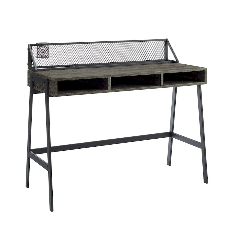 Industrial Writing Desk with Mesh Back - 42 Wide