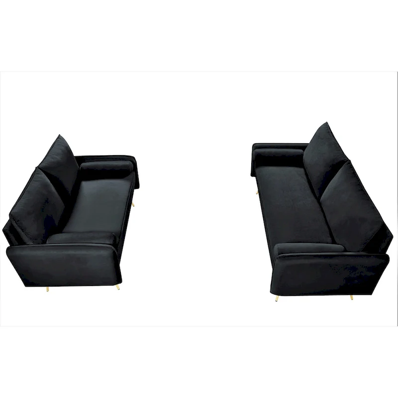 Villeda Velvet Mid-century modern 2PCS living room set