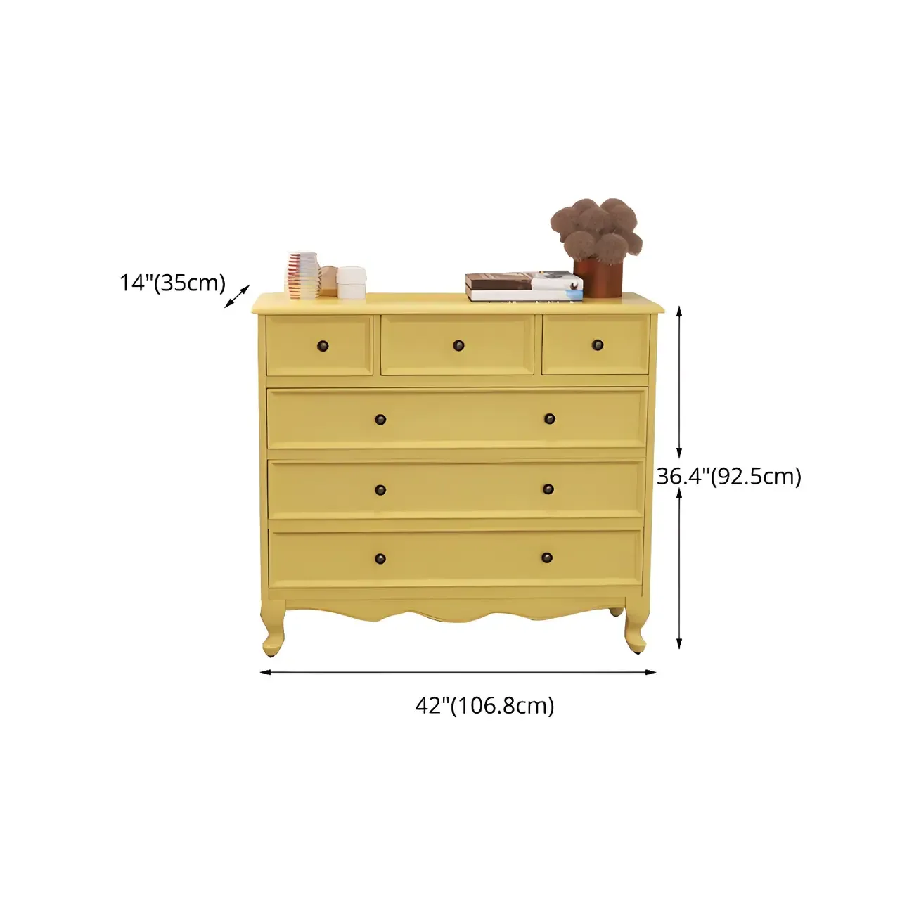 Traditional Yellow Wooden Dressers & Chests with Drawer
