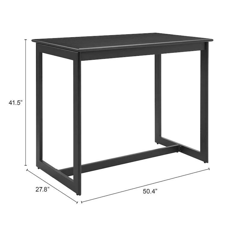 Midnight Wave Bar Table Black