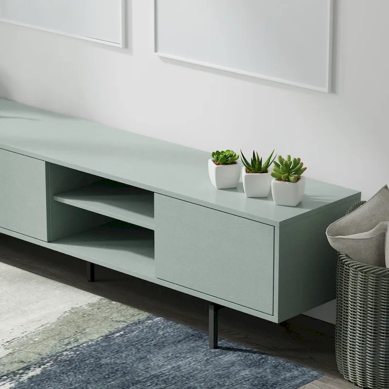 Glenwillow Home Atlas 78 x 20 Lowboy Mid-Century Modern TV Stand Console