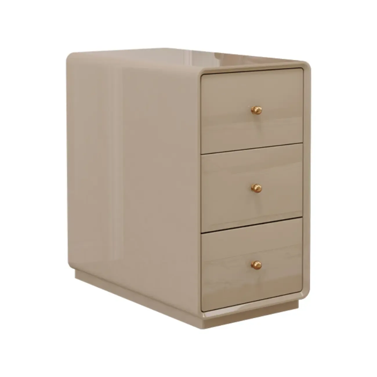 Narrow Rectangle Walnut Wood Side Table with Drawers