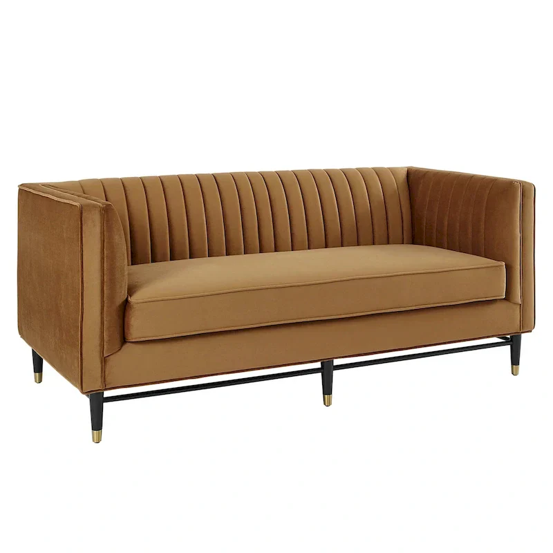 Devote Channel Tufted Performance Velvet Loveseat