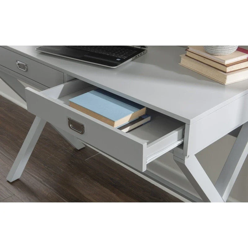 Poppy X-Frame Writing Desk with Drawers