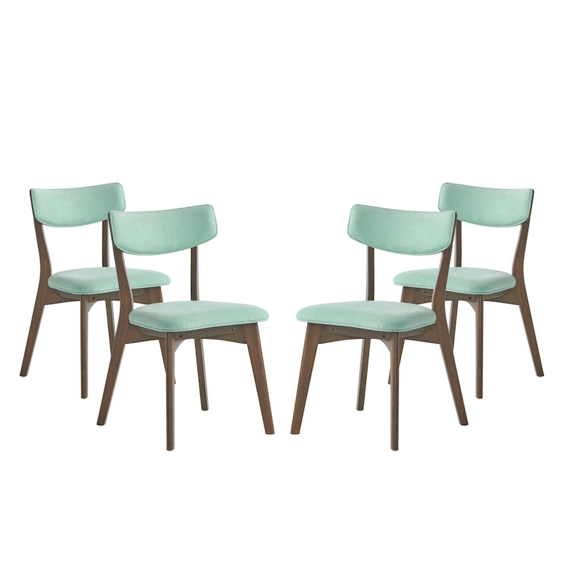 Chazz Mid-Century Modern Upholstered Rubberwood Dining Chairs (Set of 4) by Christopher Knight Home