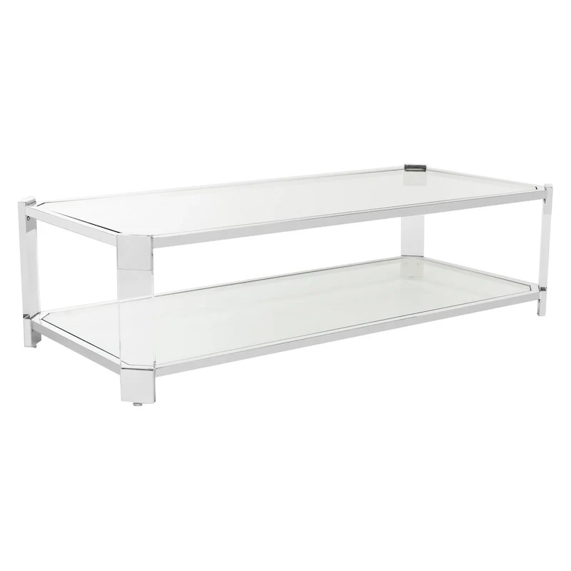 SAFAVIEH Couture Begoa Clear Glass Coffee Table - 58 W x 26 L x 16 H - 58Wx26Dx16H