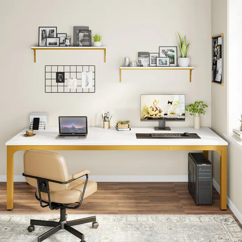 2-Person Computer Desk, 78.7 Inch Wide Workstation