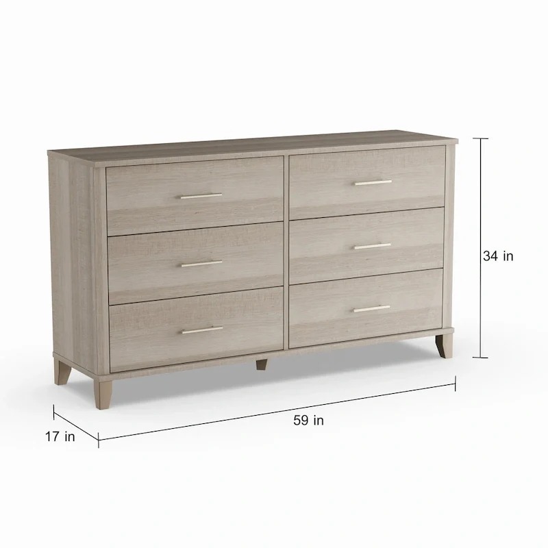Transitional Grain-textured Grey Dresser