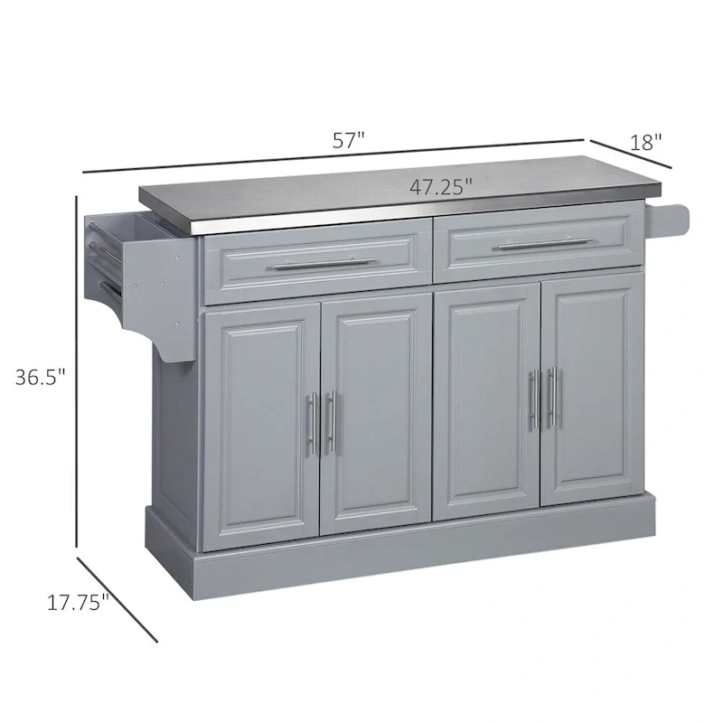 Rolling Kitchen Island with Storage,Portable Kitchen Cart