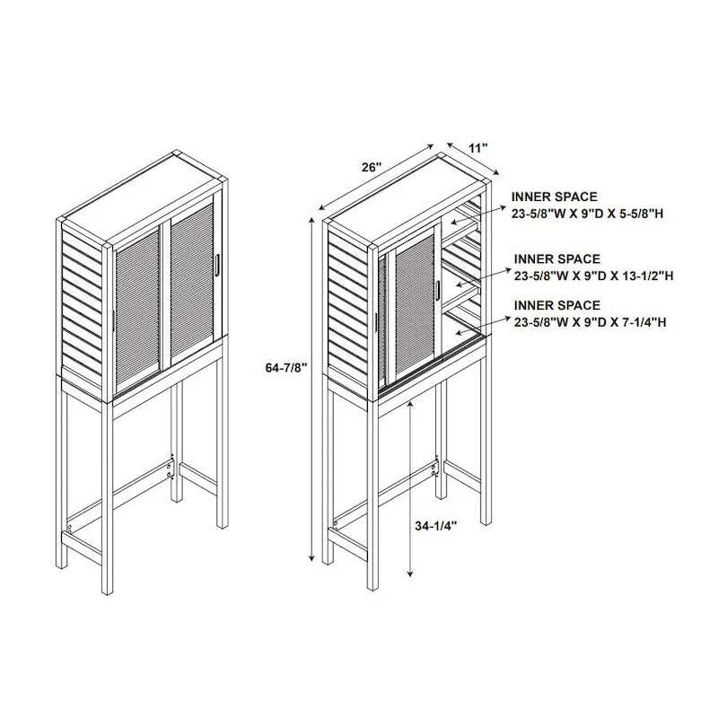 Bracken Bamboo Space Saver Hutch