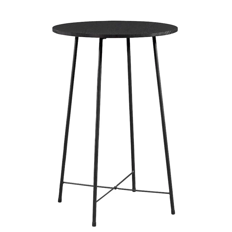 35.4  High Round Bar Table, Industrial Style Wood Top Bistro Pub/Breakfast Table