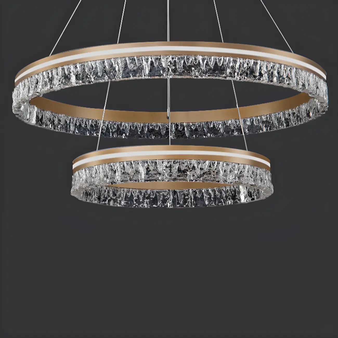 Modern LED Gold Circular Metal Chandelier