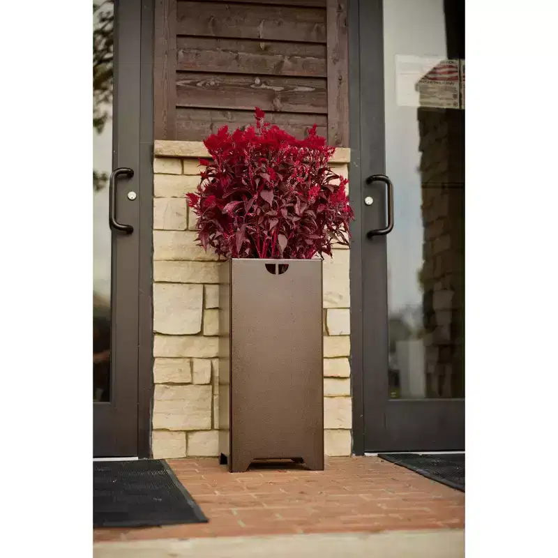 Tarter Pedestal Modern Planter 30 in. x 13.5 in. x 13.5 in. Steel Outdoor Planter