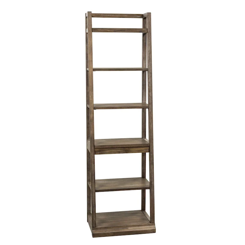 Stone Brook Rustic Saddle Leaning Bookcase